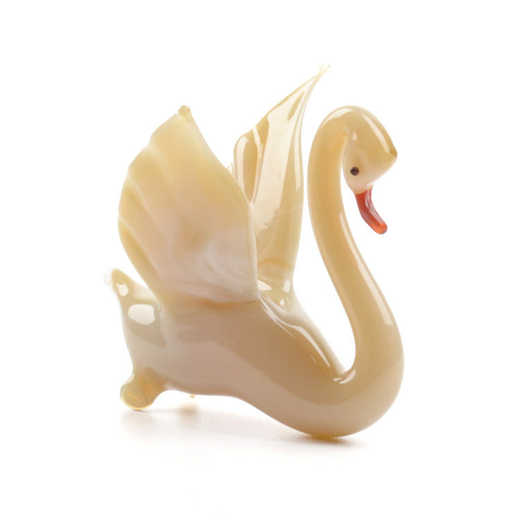 Golden Swan Glass Figurine