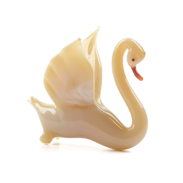 Golden Swan Glass Figurine