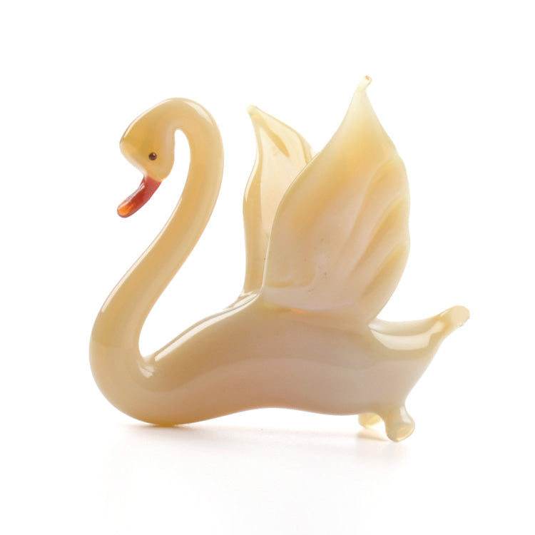 Golden Swan Glass Figurine