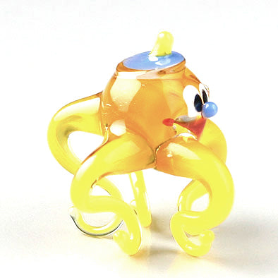 Cute Yellow Octopus Glass Figurine