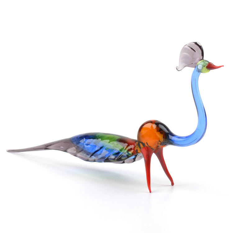Colorful Glass Peacock Figurine