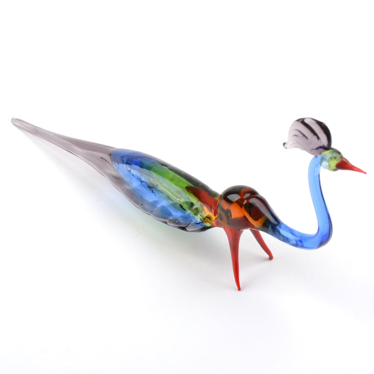 Colorful Glass Peacock Figurine