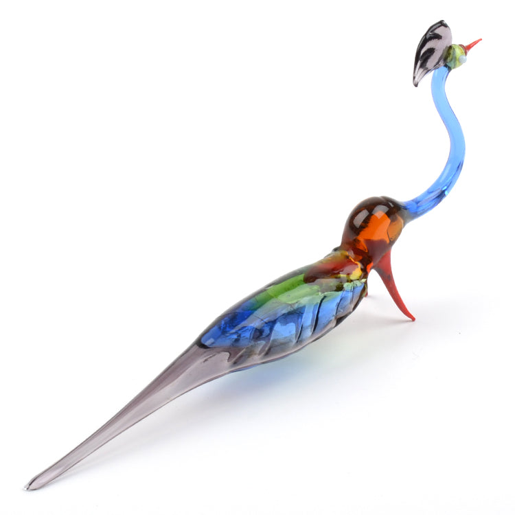Colorful Glass Peacock Figurine
