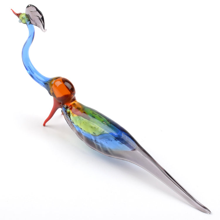 Colorful Glass Peacock Figurine
