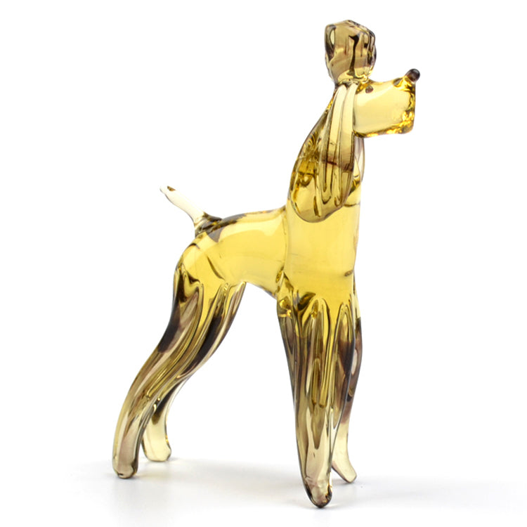 Brown Poodle Glass Figurine