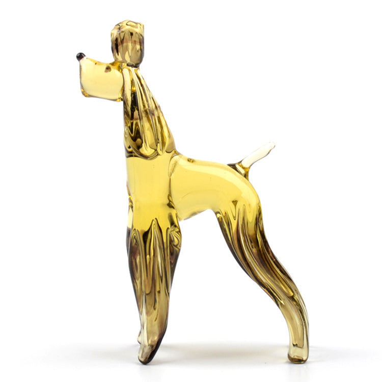 Brown Poodle Glass Figurine