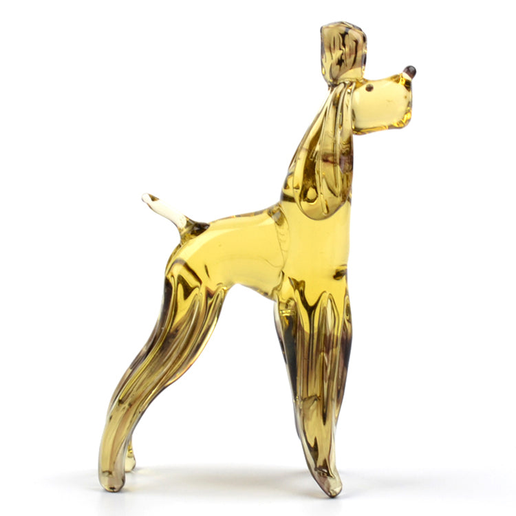 Brown Poodle Glass Figurine