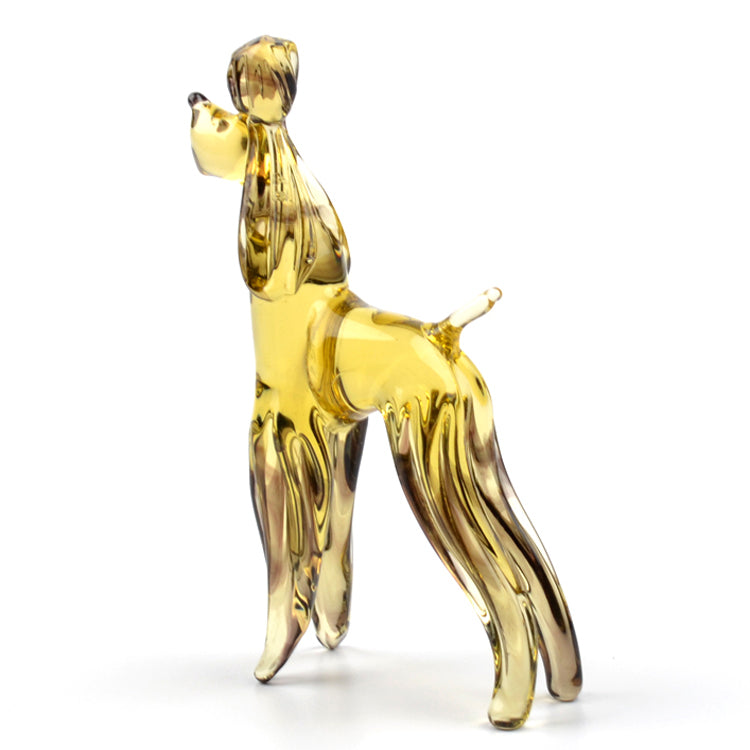 Brown Poodle Glass Figurine