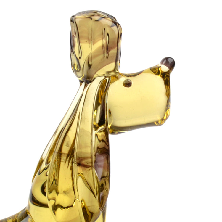 Brown Poodle Glass Figurine