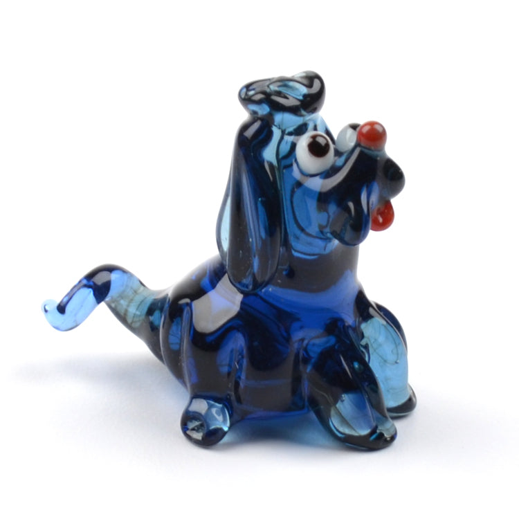 Begging Dog Glass Figurine