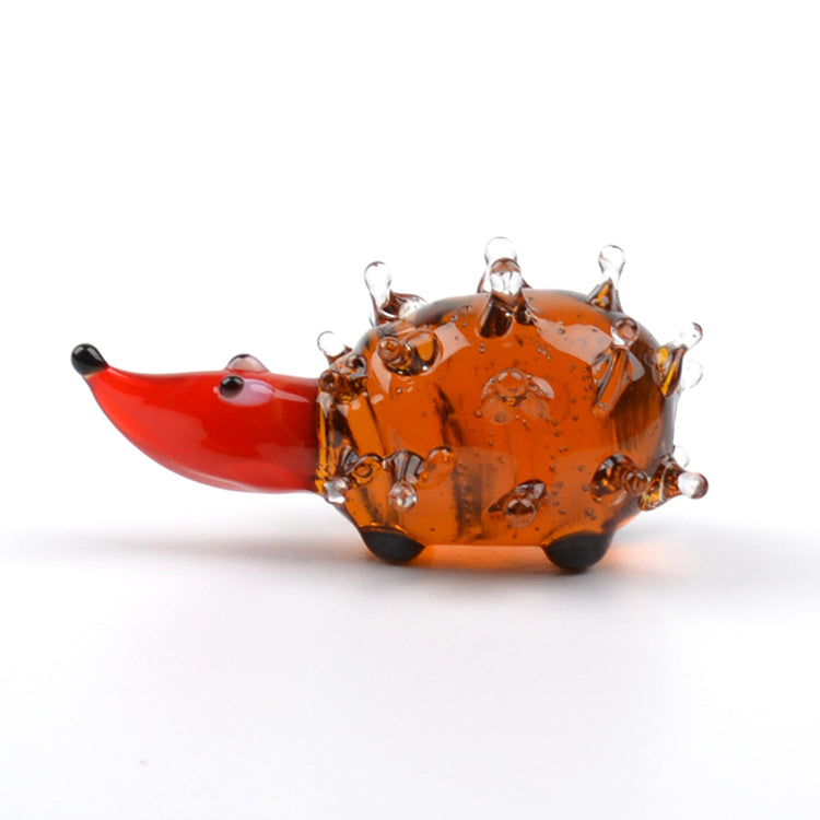 Brown Hedgehog Glass Figurine