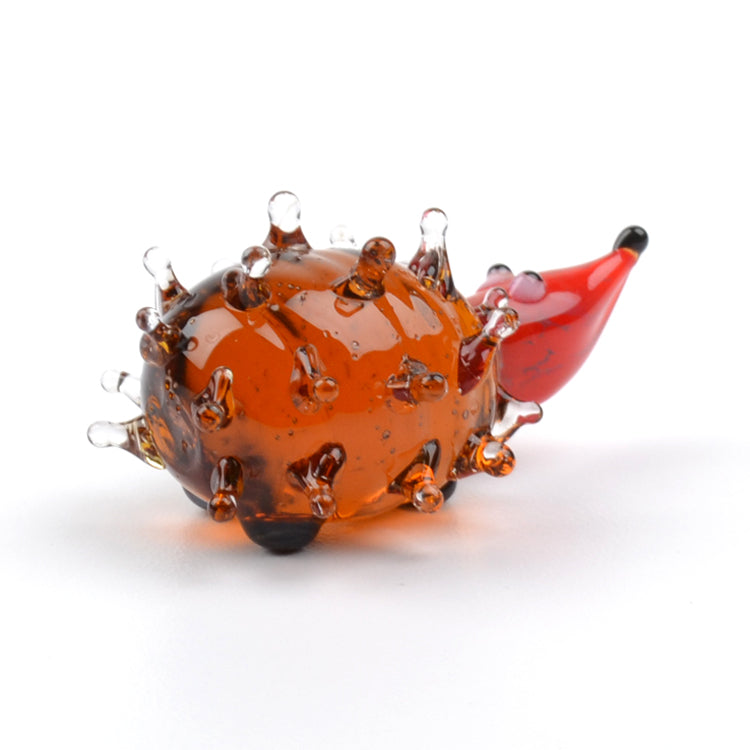 Brown Hedgehog Glass Figurine