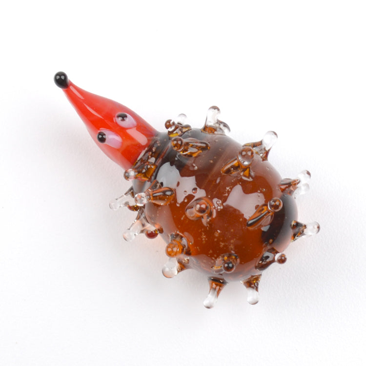 Brown Hedgehog Glass Figurine