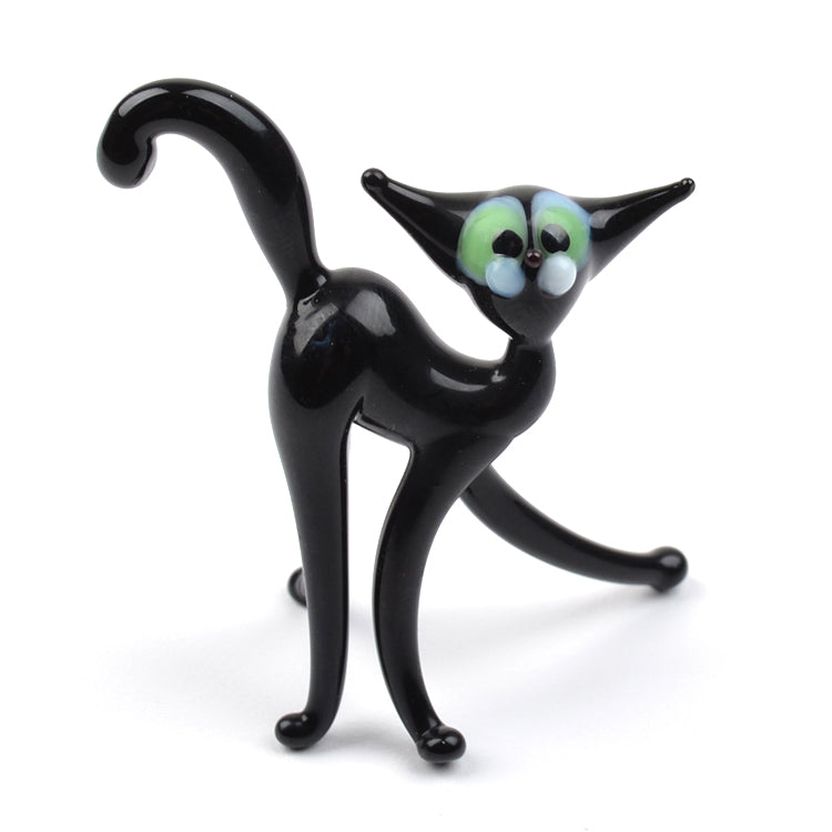 Black Cat Glass Figurine