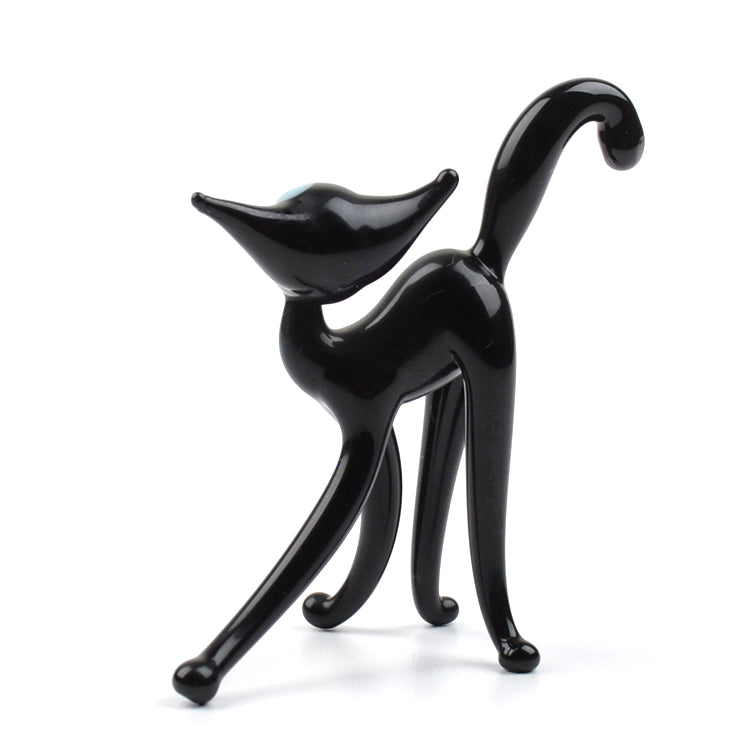 Black Cat Glass Figurine