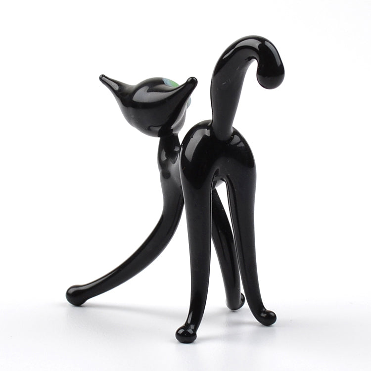 Black Cat Glass Figurine