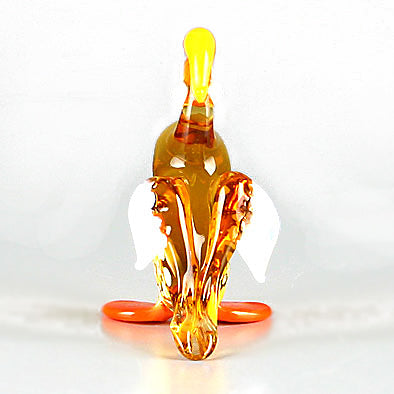 Yellow Duck Glass Figurine