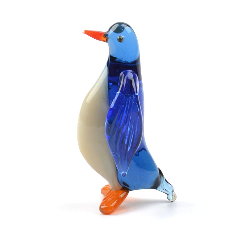 Blue Penguin Glass Figurine