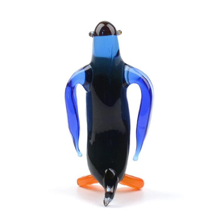 Blue Penguin Glass Figurine