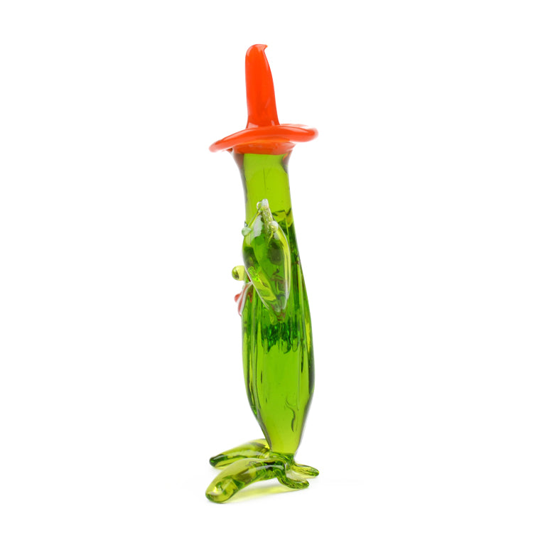 Red Hat Happy Cactus Glass Figurine
