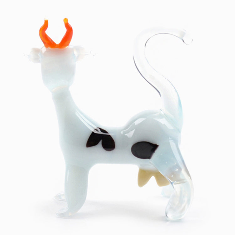 Glass White Cow