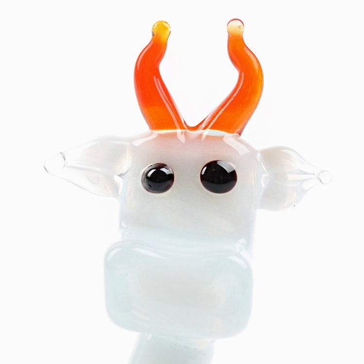 Glass White Cow
