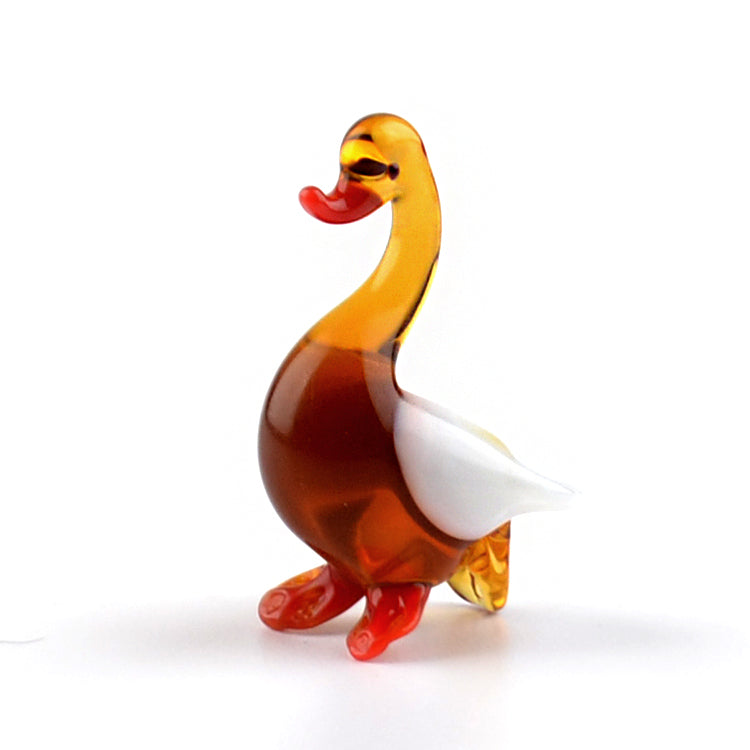 Brown Duckling Glass Figurine