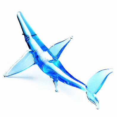 Blue Shark Glass Figurine