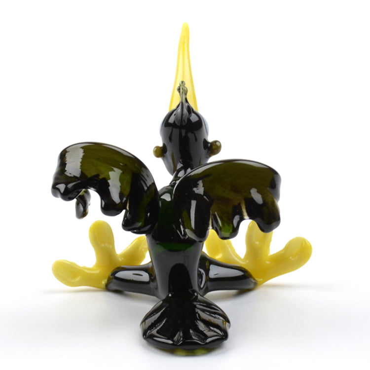 Funny Hollering Crow Glass Figurine
