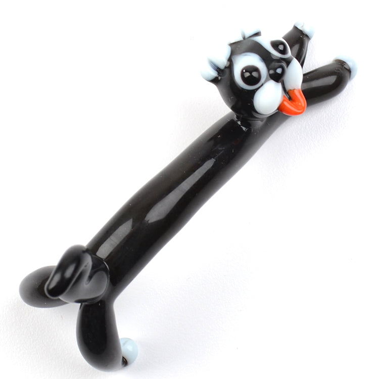 Lazy Black Cat Glass Figurine