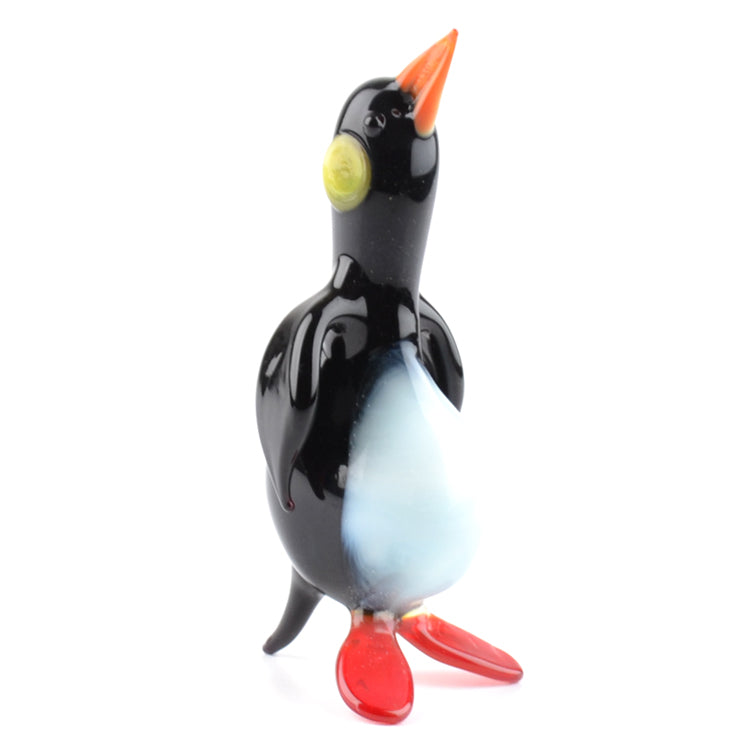 Black Penguin Glass Figurine