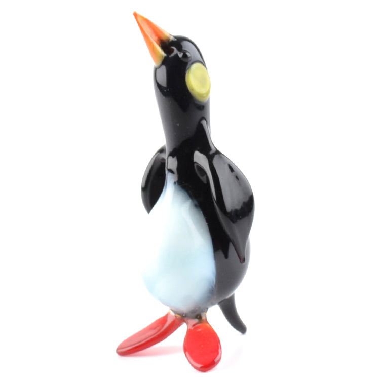Black Penguin Glass Figurine