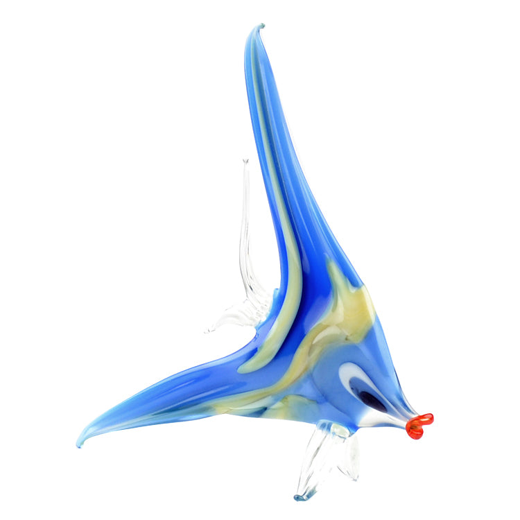 Bright Blue Angel Fish Glass Figurine