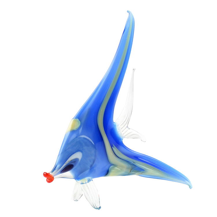 Bright Blue Angel Fish Glass Figurine