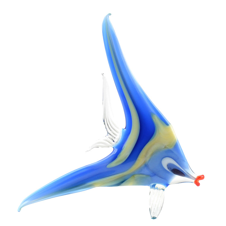 Bright Blue Angel Fish Glass Figurine