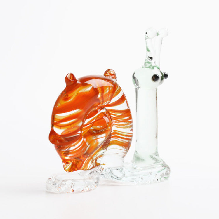 Orange Snail Glass Figurine