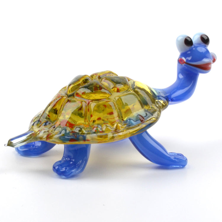 Smiley Turtle Glass Figurine