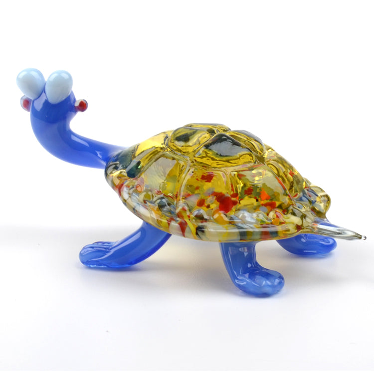 Smiley Turtle Glass Figurine