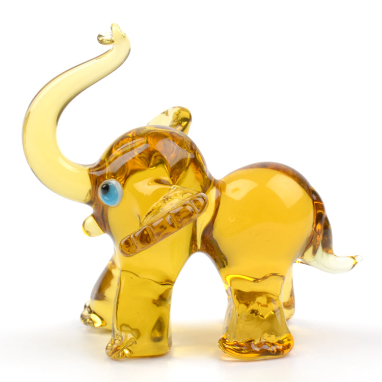 Cheerful Elephant Glass Figurine
