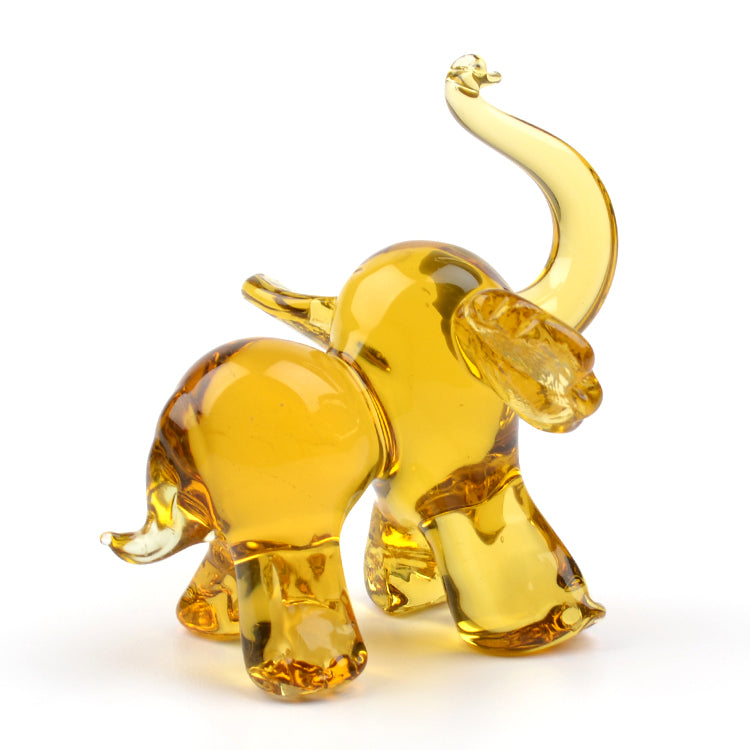 Cheerful Elephant Glass Figurine