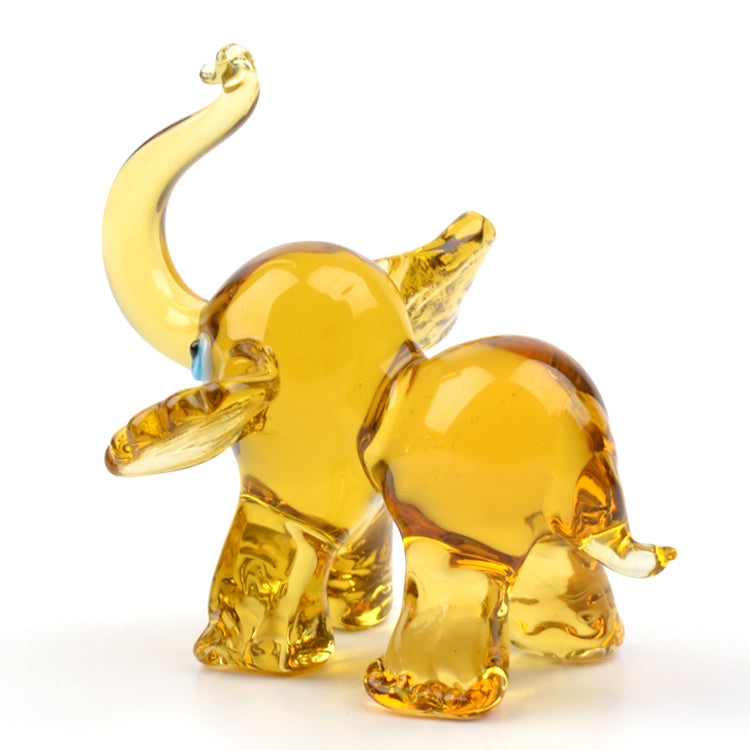 Cheerful Elephant Glass Figurine