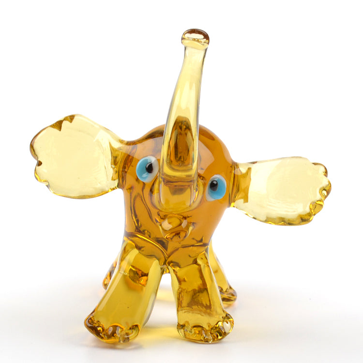 Cheerful Elephant Glass Figurine