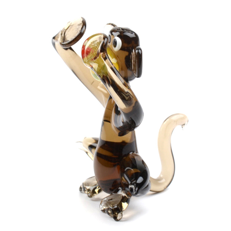 No-See Brown Monkey Glass Figurine