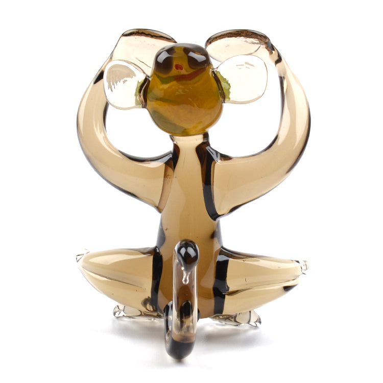No-See Brown Monkey Glass Figurine