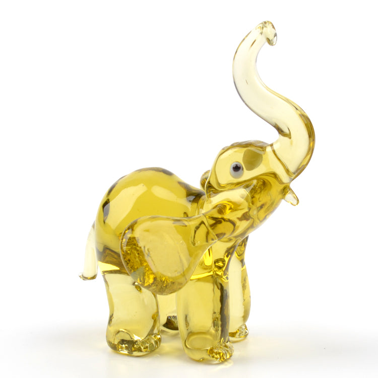 Glass Figurine of Happy Elephant
