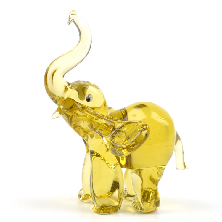Glass Figurine of Happy Elephant