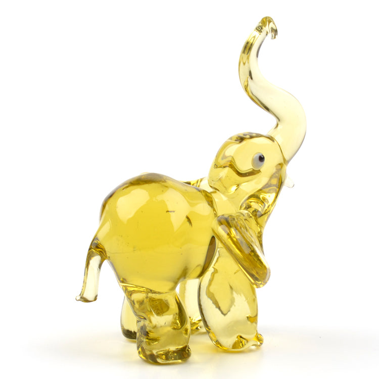 Glass Figurine of Happy Elephant