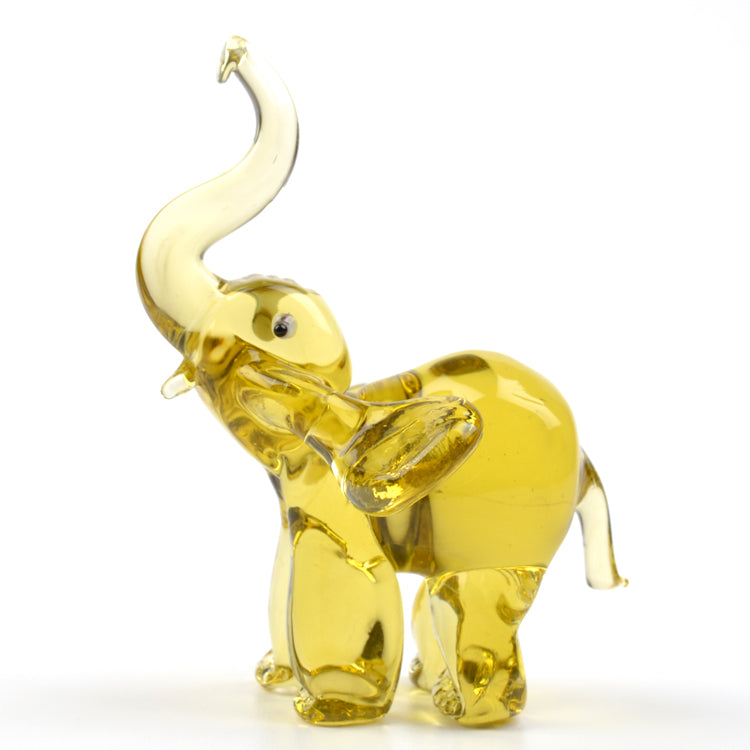 Glass Figurine of Happy Elephant