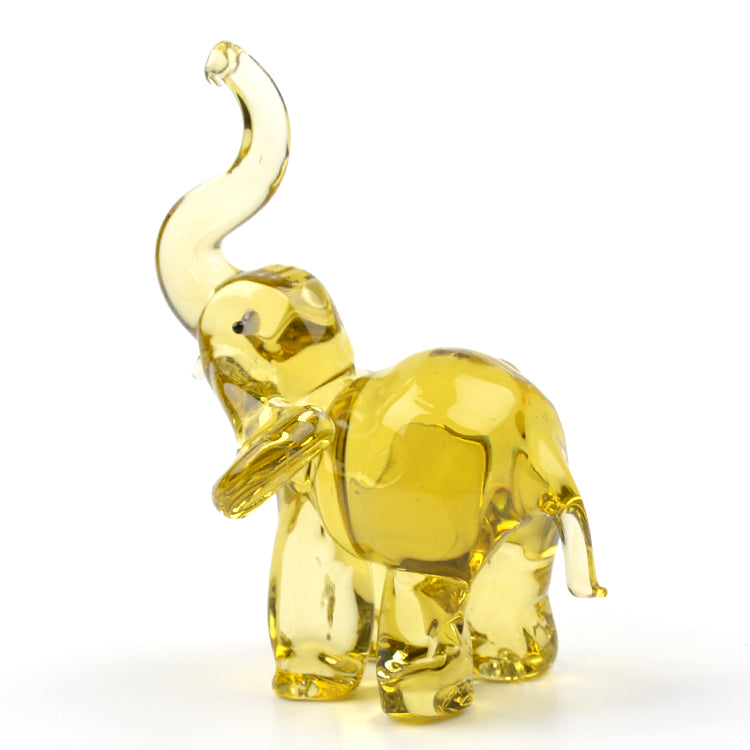 Glass Figurine of Happy Elephant