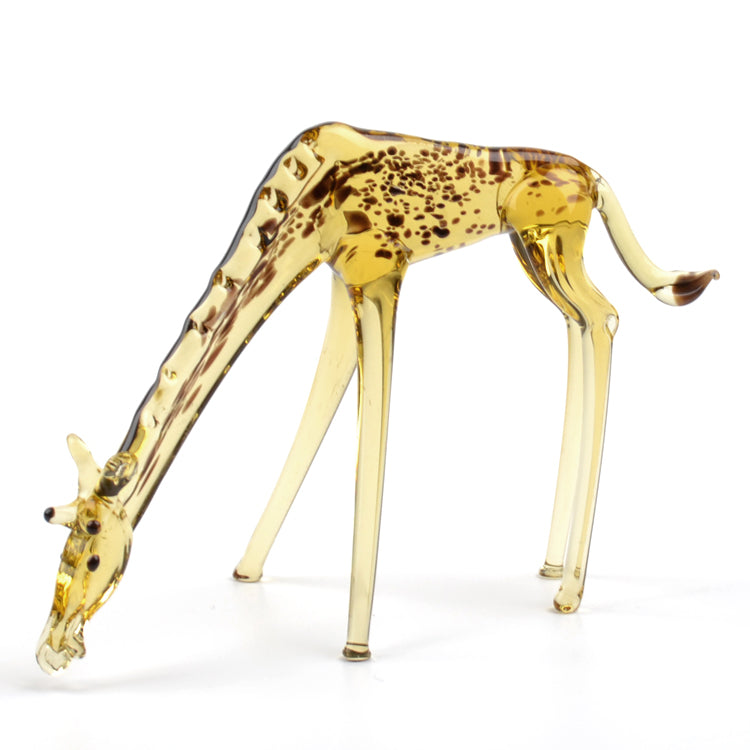 Art Glass Bending Giraffe Figurine